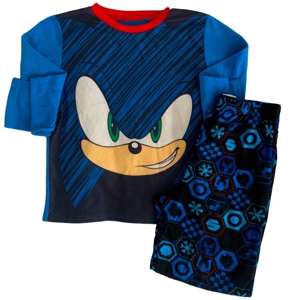 Sonic the Hedgehog Blue Kids Fleece Pajamas